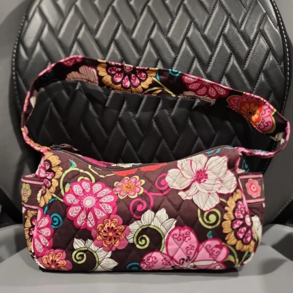 Vera Bradley Pink and Brown Floral Shoulder Bag - Picture 1 of 5